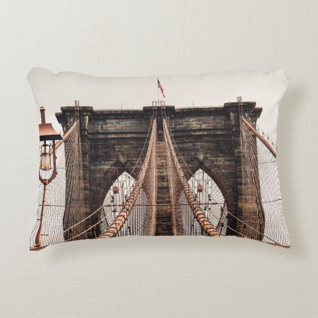 Brooklyn Bridge in New Yorkabstract, america, amer Accent Pillow (Front)