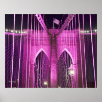 Brooklyn Bridge Lit Purple