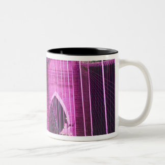 Brooklyn Bridge Lit Purple Two-Tone Coffee Mug