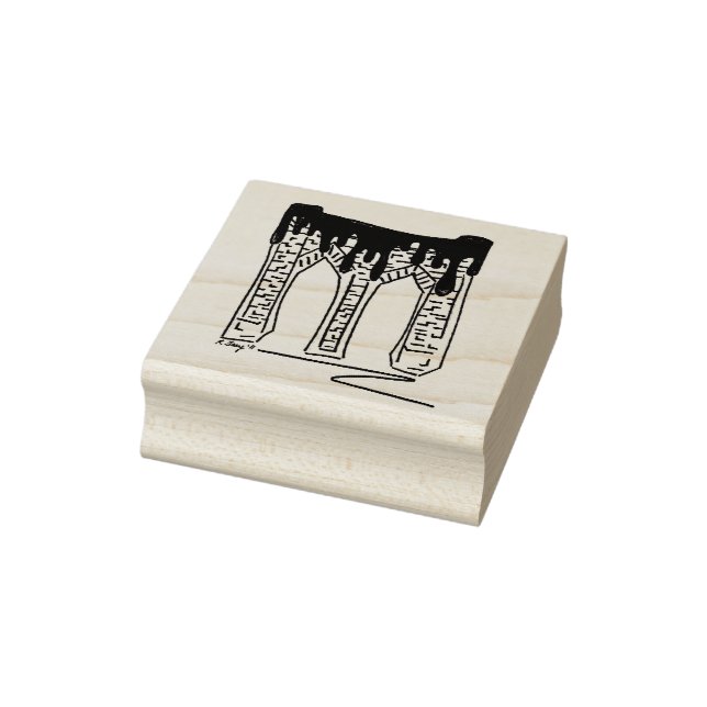 Brooklyn Bridge Melted Chocolate Valentine's Day Rubber Stamp (Stamp)