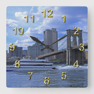 Brooklyn Bridge, Municipal Building & Boat Square Wall Clock