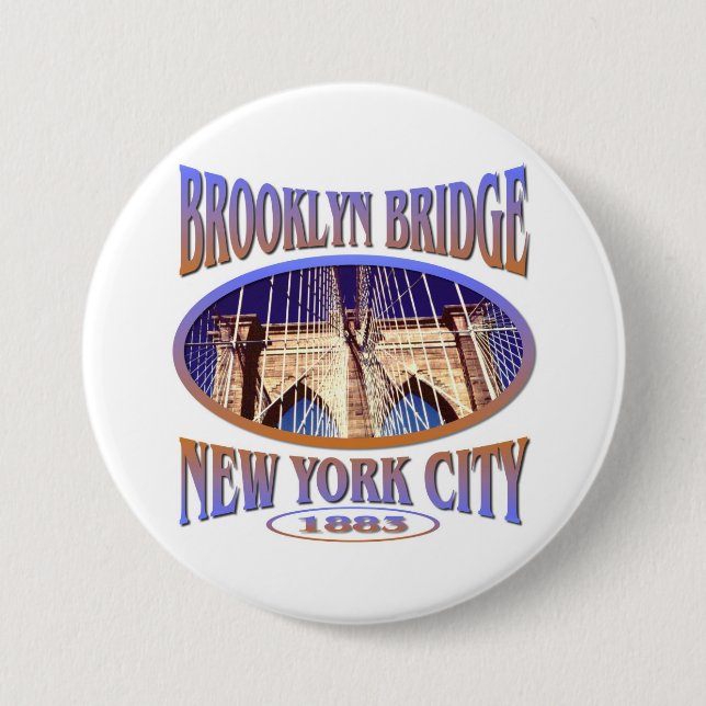 Brooklyn Bridge New York 3 Inch Round Button (Front)