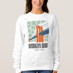 Brooklyn Bridge New York abstract travel floral Sweatshirt