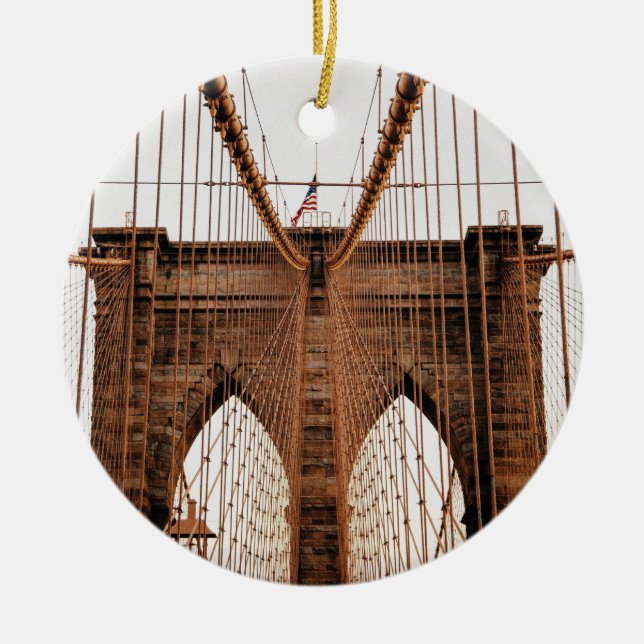Brooklyn Bridge, New York Ceramic Ornament (Front)