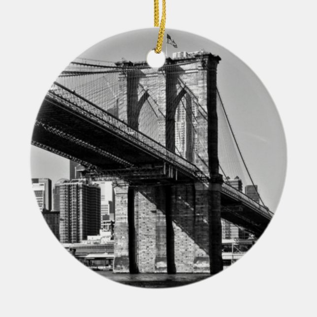 Brooklyn Bridge New York City Ceramic Ornament (Front)