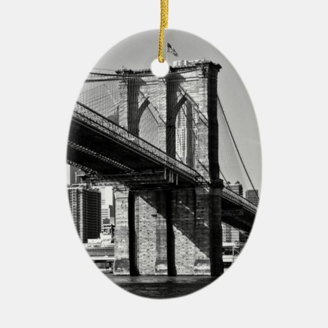 Brooklyn Bridge New York City Ceramic Ornament (Front)