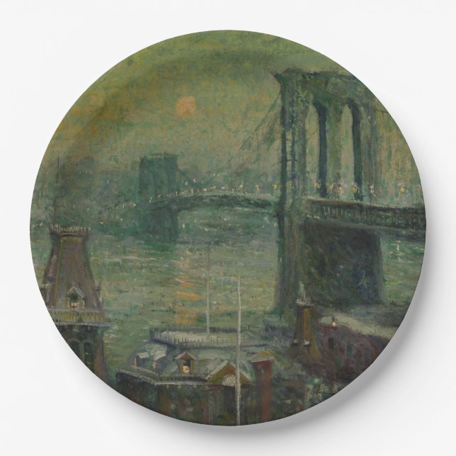 Brooklyn Bridge (New York City Landmark) (NYC) Paper Plate (Front)