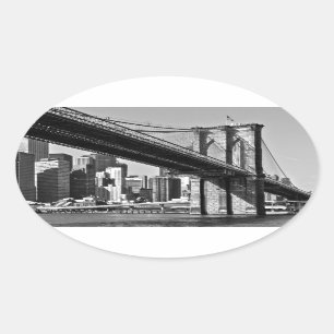 Brooklyn Bridge New York City Oval Sticker