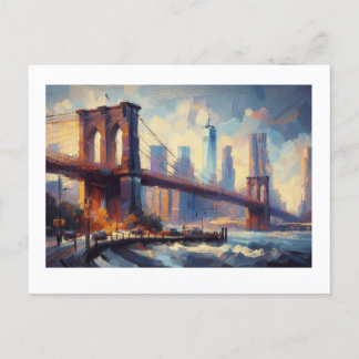 Brooklyn Bridge New York Cityscape,  Postcard