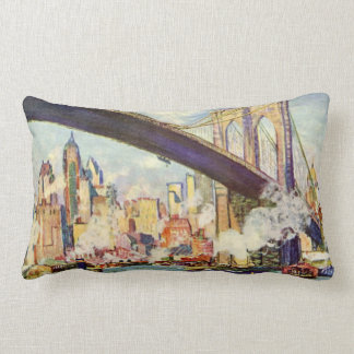 Brooklyn Bridge New York Colourful Artistic Lumbar Pillow