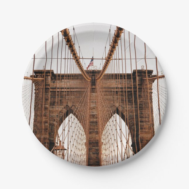 Brooklyn Bridge, New York Paper Plate (Front)