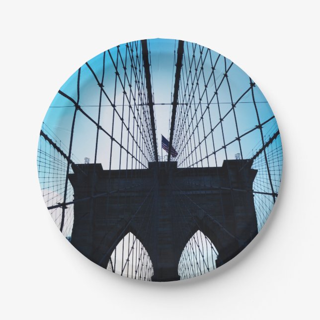 Brooklyn Bridge, New York Paper Plate (Front)