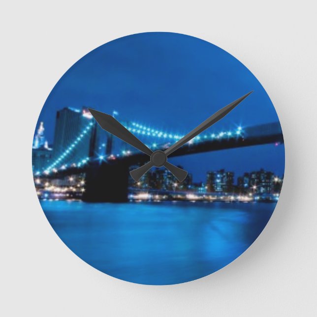 Brooklyn Bridge, New York Round Clock (Front)