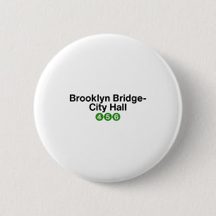 Brooklyn Bridge New York Subway Station Signs, Nyc 2 Inch Round Button