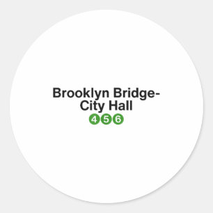 Brooklyn Bridge New York Subway Station Signs, Nyc Classic Round Sticker