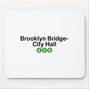Brooklyn Bridge New York Subway Station Signs, Nyc Mouse Pad