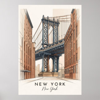Brooklyn Bridge New York | Urban Art Poster