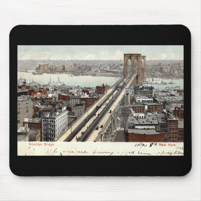 Brooklyn Bridge NY 1907 Vintage Mouse Pad (Front)