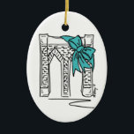Brooklyn Bridge NYC Christmas Hanukkah Holiday Ceramic Ornament<br><div class="desc">Features an original marker illustration of a classic NYC landmark, the Brooklyn Bridge, "dressed up" for the holiday season. Ideal for celebrating Christmas or Hanukkah! This illustration is also available on other products. Don't see what you're looking for? Need help with customization? Contact Rebecca to have something designed just for...</div>