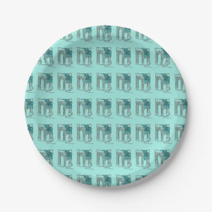 Brooklyn Bridge NYC Christmas Hanukkah Holiday Paper Plate