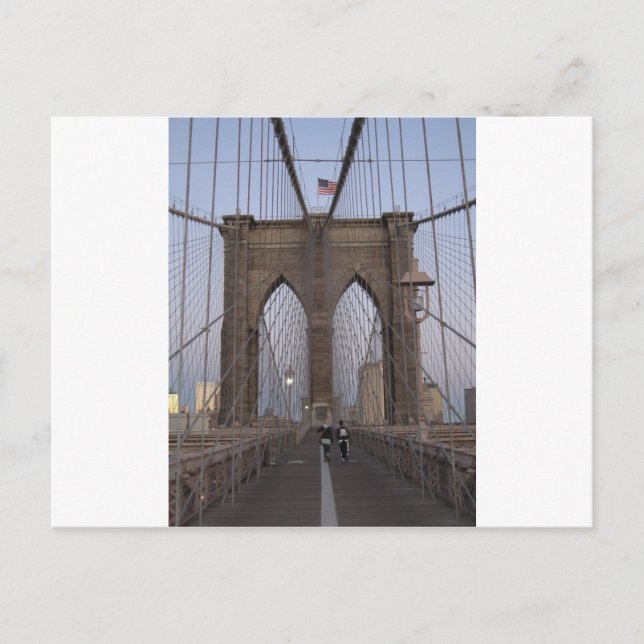 Brooklyn Bridge NYC Sun-rise on Christmas Eve Holiday Postcard (Front)