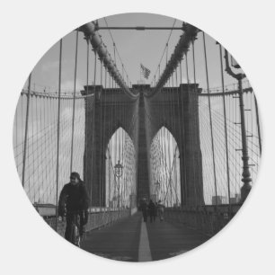 Brooklyn Bridge Photo Classic Round Sticker