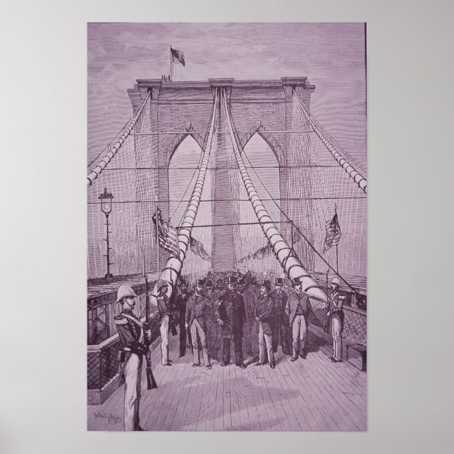 Brooklyn Bridge, President Arthur at its opening Poster (Front)