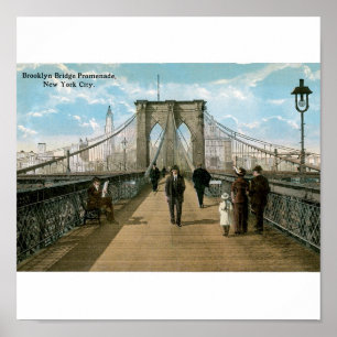 Brooklyn Bridge Promenade, New York City Poster