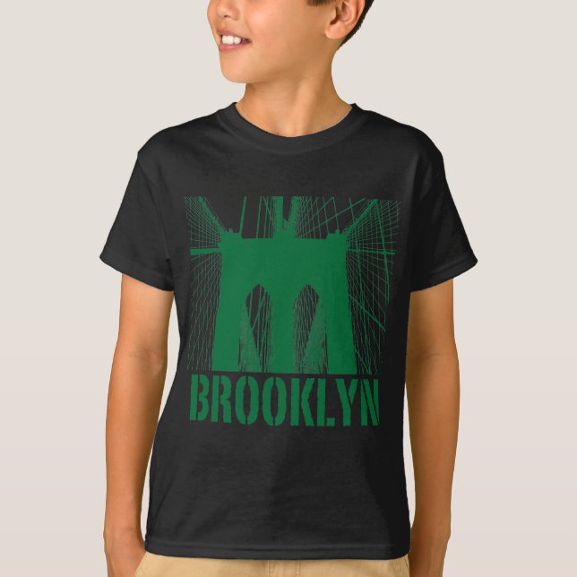 Brooklyn Bridge silhouette green T-Shirt (Front)