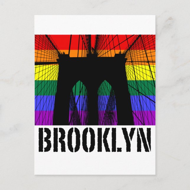 Brooklyn Bridge silhouette pride 2 Postcard (Front)