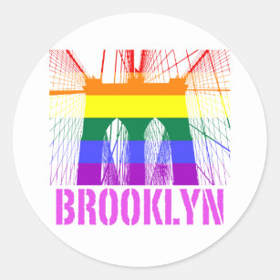 Brooklyn Bridge silhouette pride Classic Round Sticker