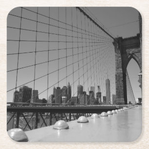 Brooklyn bridge square paper coaster