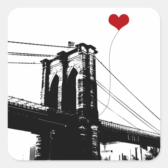 Brooklyn Bridge Square Sticker (Front)