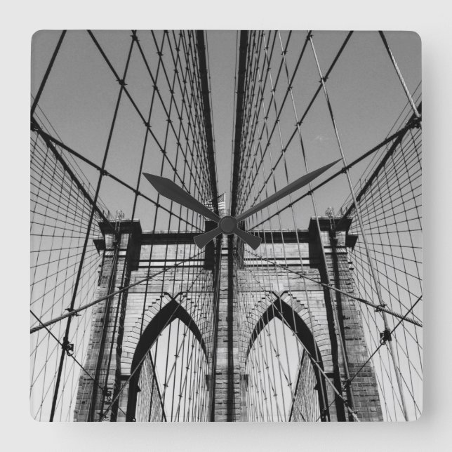 Brooklyn Bridge Square Wall Clock (Front)