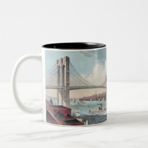Brooklyn bridge Two-Tone coffee mug