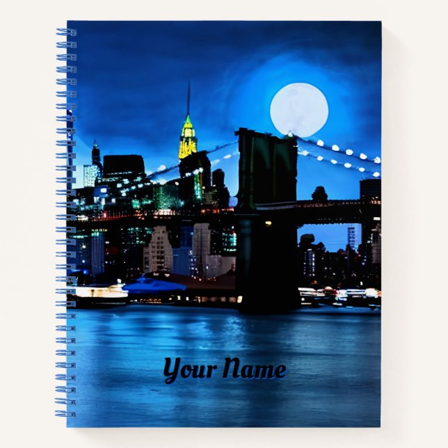 Brooklyn Bridge Under a Full Moon Journal (Front)