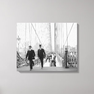 Brooklyn Bridge Walkway, 1905 Canvas Print