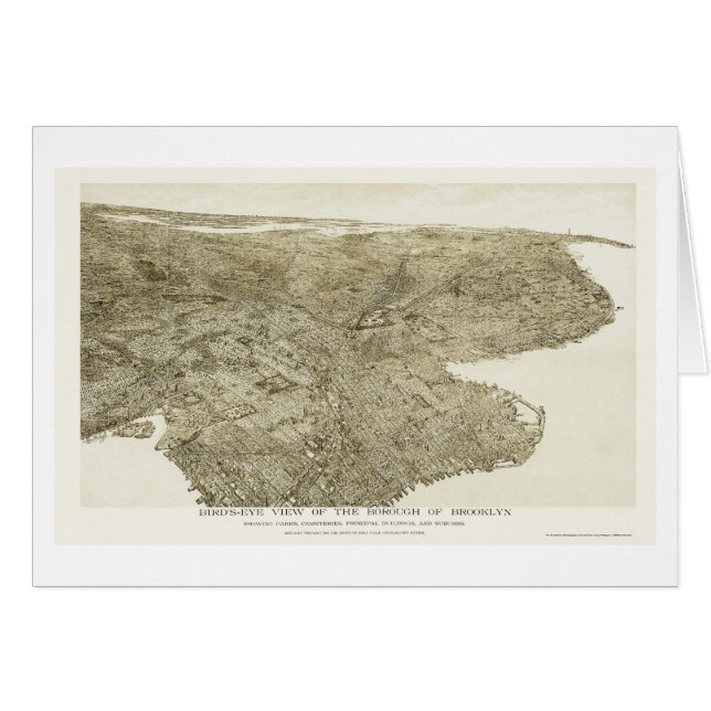 Brooklyn, carte panoramique de NY - 1897 (Devant horizontal)