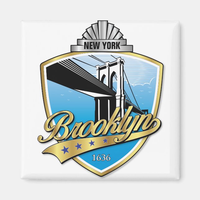 Brooklyn Design Gold Magnet (Front)