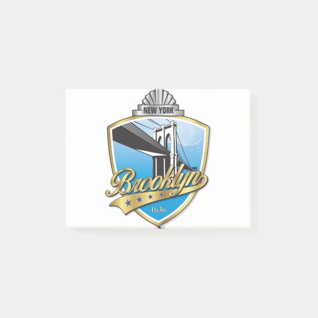 Brooklyn Design Gold Post-it Notes (Front)