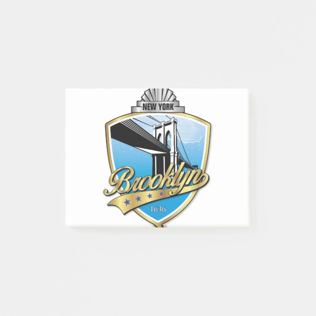 Brooklyn Design Gold Post-it Notes (Front)