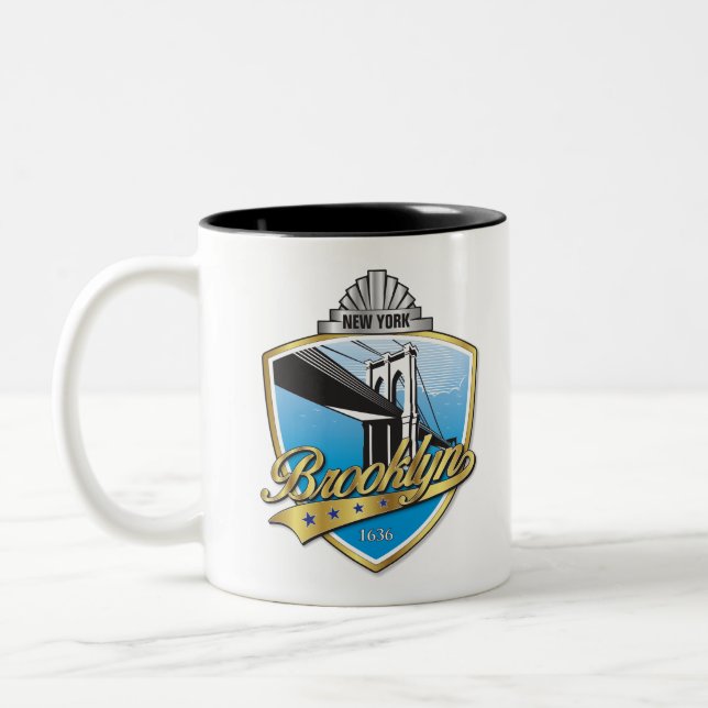 Brooklyn Design Gold Two-Tone Coffee Mug (Left)