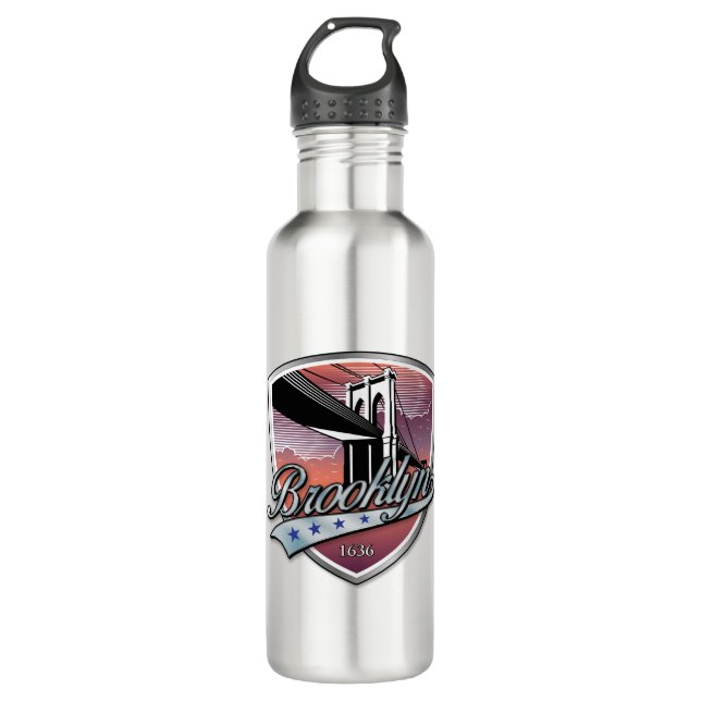 Brooklyn Design Silver 710 Ml Water Bottle (Front)