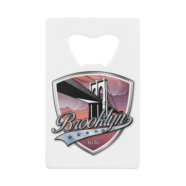 Brooklyn Design Silver Credit Card Bottle Opener (Front)