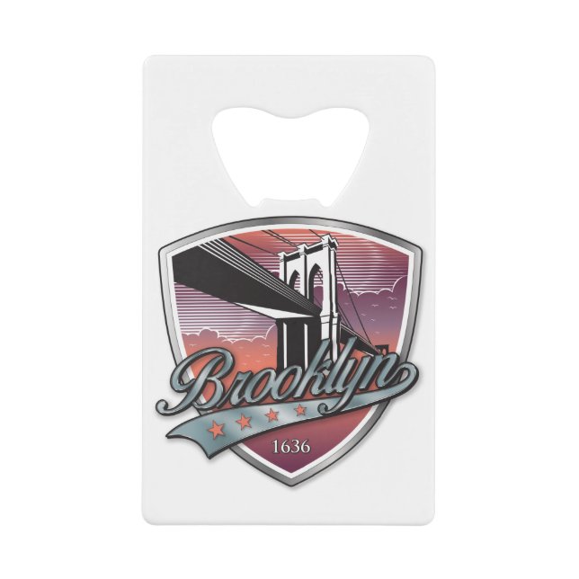 Brooklyn Design Silver Metallic Credit Card Bottle Opener (Front)