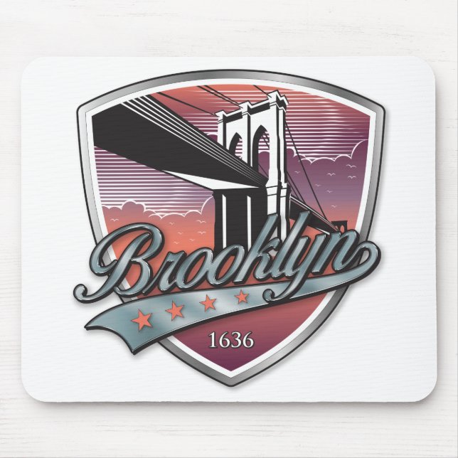 Brooklyn Design Silver Metallic Mouse Pad (Front)