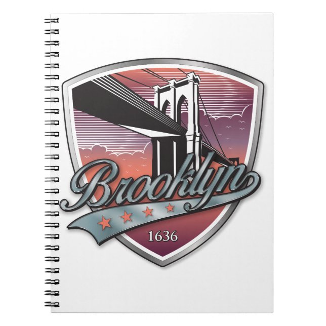 Brooklyn Design Silver Metallic Notebook (Front)