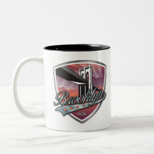 Brooklyn Design Silver Metallic Two-Tone Coffee Mug
