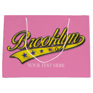 Brooklyn Gold Swoosh Design Template Large Gift Bag