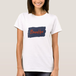 Brooklyn Handwritten Red Typography T-Shirt